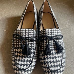 Dress Loafer black houndstooth cloth tassel
